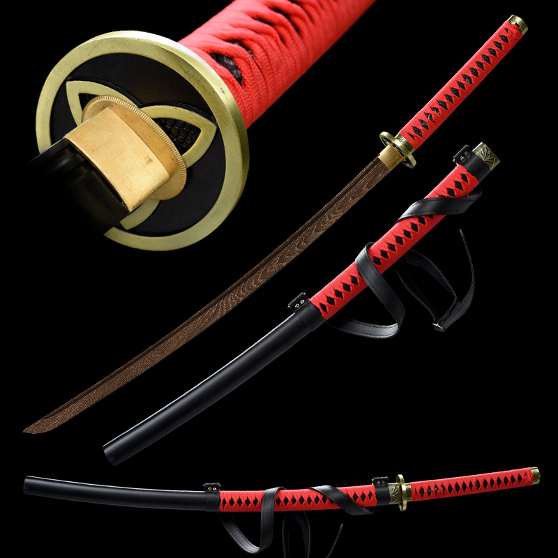 Cosplay Material For Prop - Wooden Katana With Strap Ninja Sword
