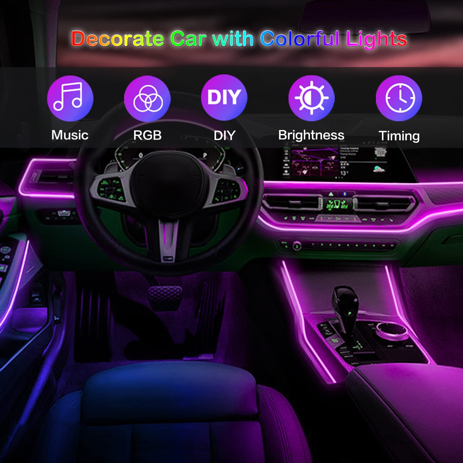 LED Car Interior Ambient Strip - Led El Wire review and price