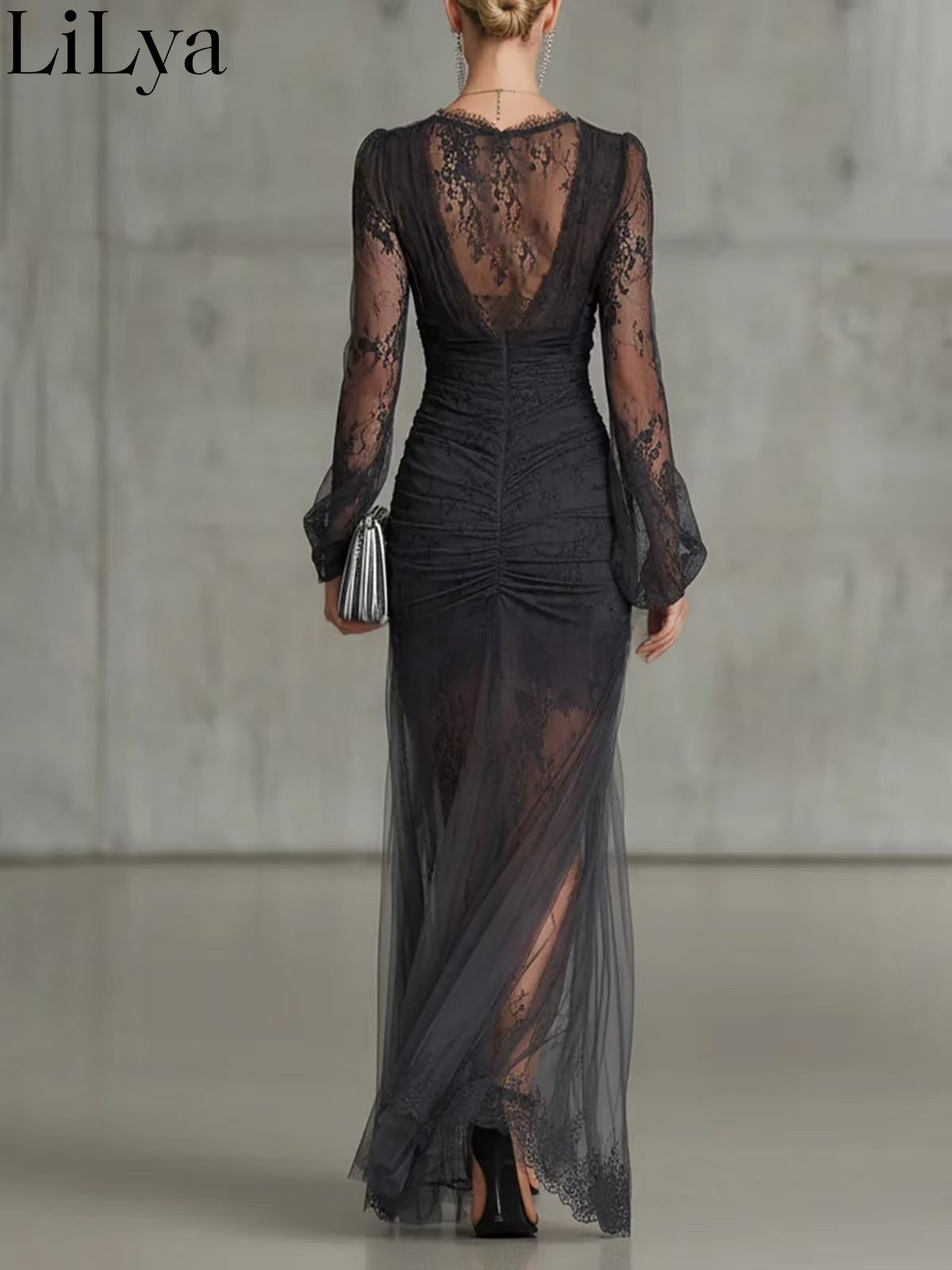 Black Lace Evening Dress Woman - Briar Cosplay Prop review and price