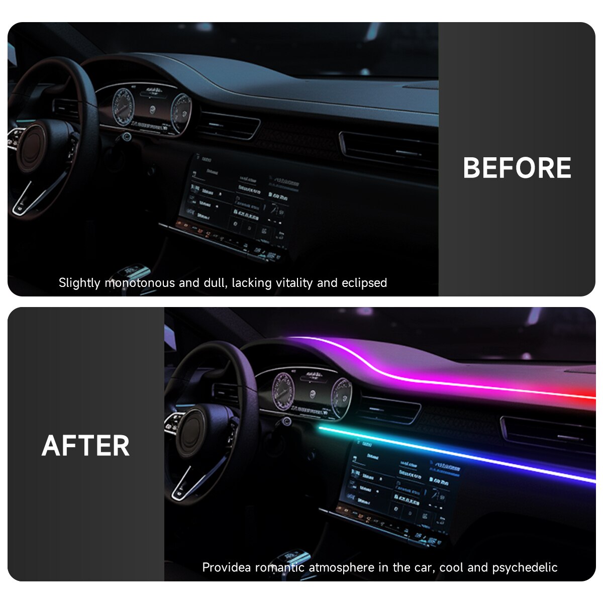 Car LED Ambient Light USB 64 C - Led El Wire review and price