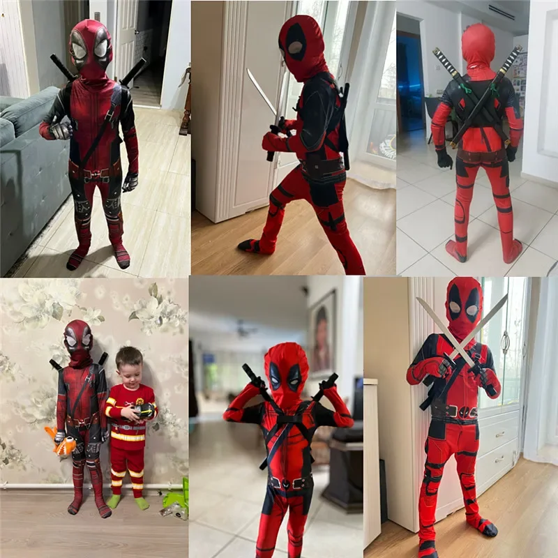 3-12Y Kids Deadpool Costume wi - Cosplay Prop Dagger review and price