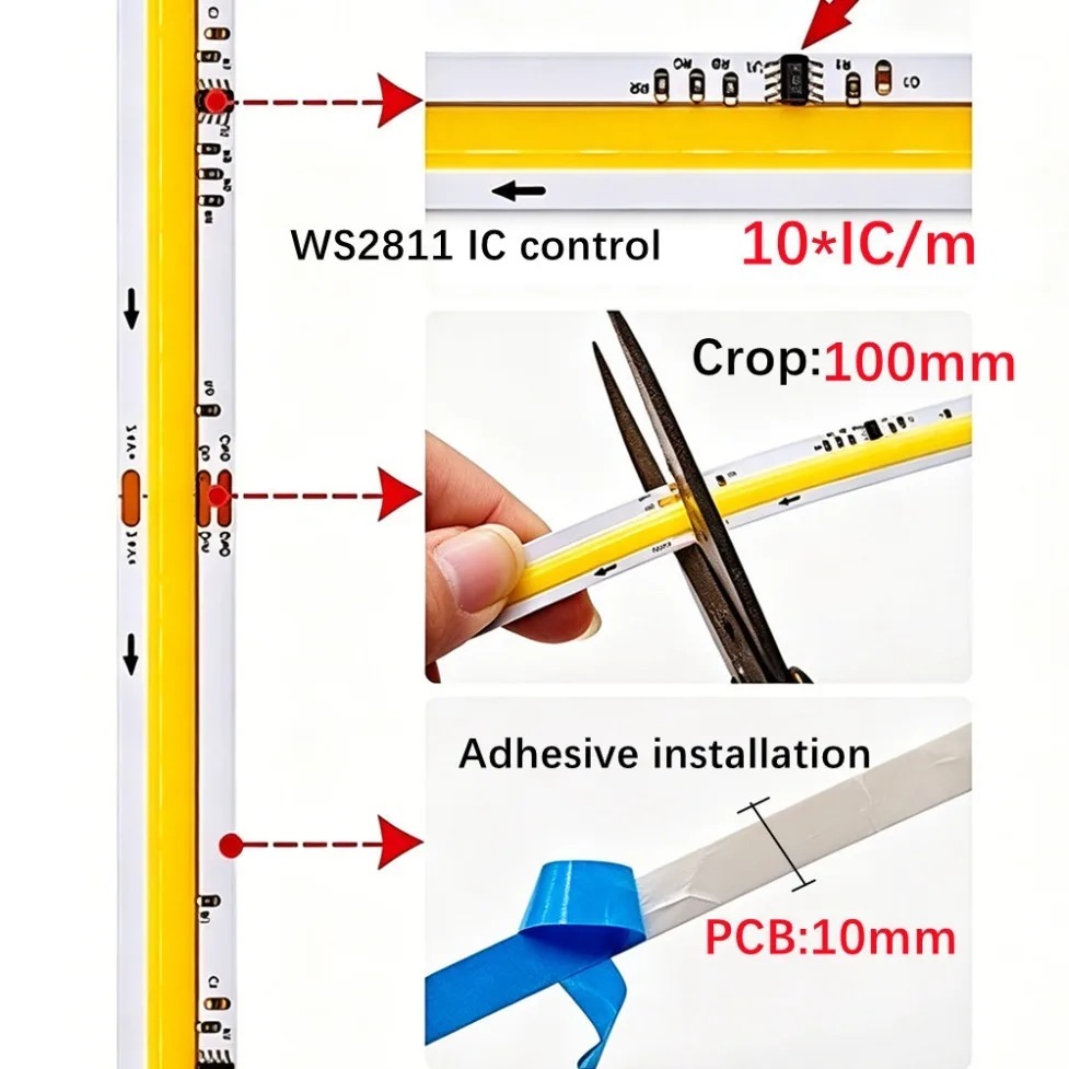 5m-40m DC24V WS2811 IC COB LED - Led El Wire review and price